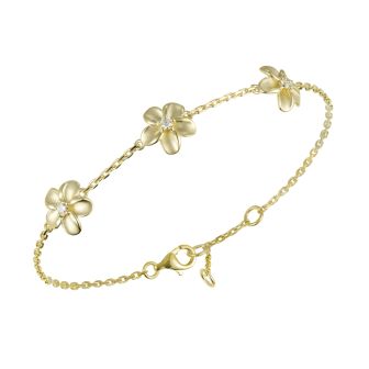14KY Plumeria Bracelet
