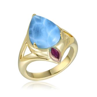 14K YP Larimar Ring