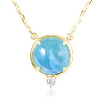 14K YG Larimar Necklace