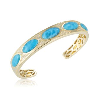 14KY Larimar Bangle