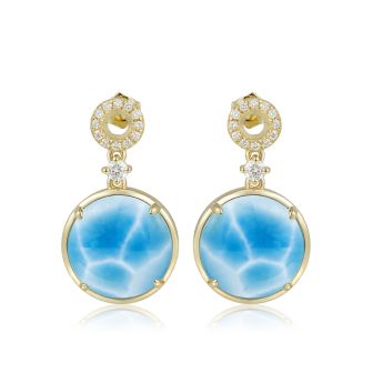 14KY Larimar Earrings