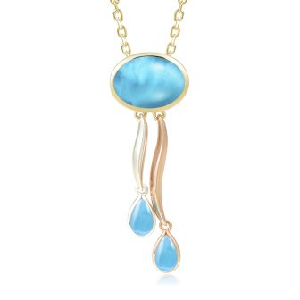 14K YWP Larimar Pendant