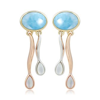 14K YWP Larimar Earrings