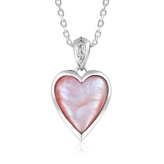 SS 925 MOP Heart Necklace