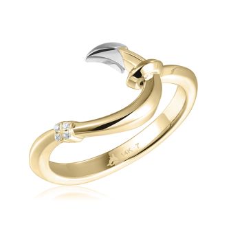 14K Y/W Fishhook Rings