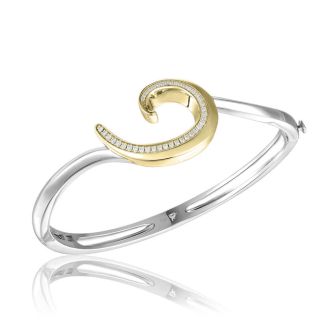 SS 14KY Wave Bangle
