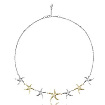 SS 14KY Starfish Necklace