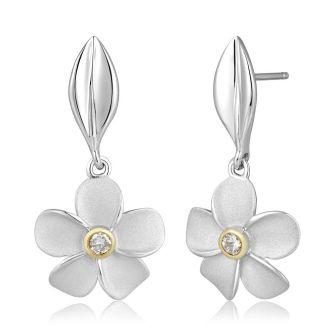 SS 14KY Plumeria Earrings