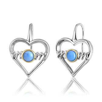 SS 925/14KY Larimar Love Mom Earrings