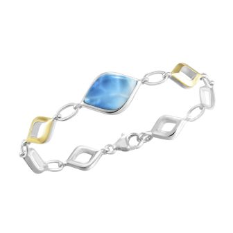 SS 925/14KY Larimar Bracelet