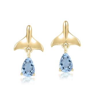 14KY Whale Tai Earrings