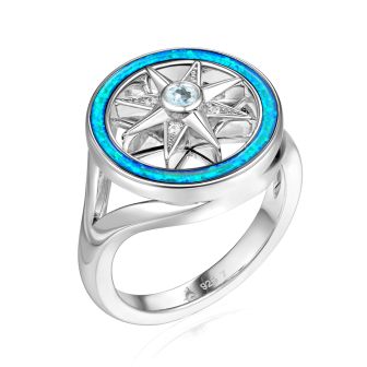 SS 925 Opal Compass Ring