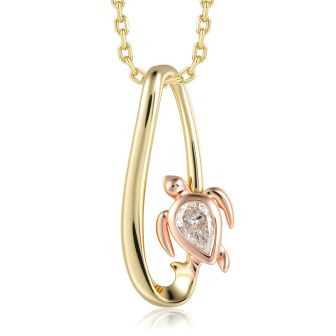 14KYP Turtle Pear LD Pendant