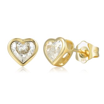 14KYG Heart LD Stud Earrings