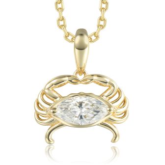 14KYG Marquise LD Crab Pendant