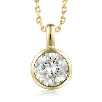14KYG Round LD Solitaire Pendant