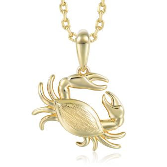14KYG Crab Pendant