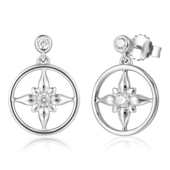 SS 925 Compass Star Post Earrings