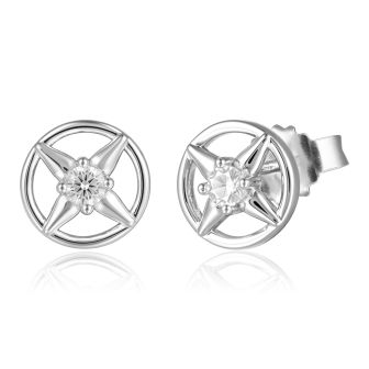 SS 925 Compass Star Stud Earrings