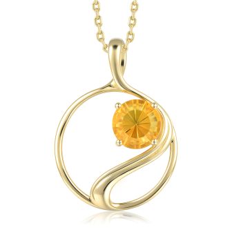 14KYG Citrine Swirl Pendant