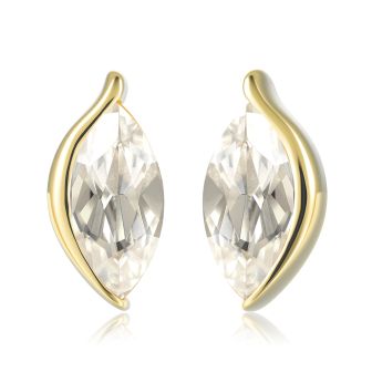 14KYG Marquise White Stone Stud Earrings