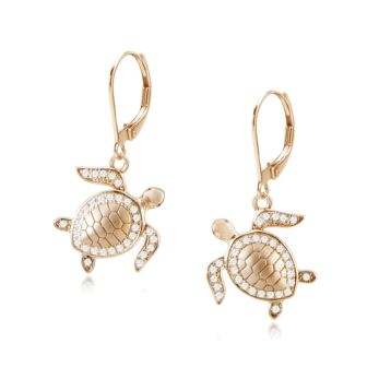 14KP Honu LEVER BACK Earring