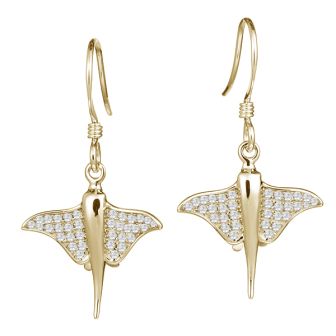 14KY Pave Diamond Stingray earrings