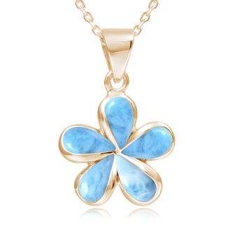 14K PG Plumeria Pendant