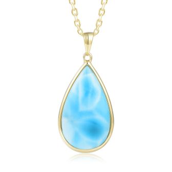SS Larimar TEAR DROP Pendant