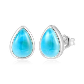 14KW Larimar Stud Earrings