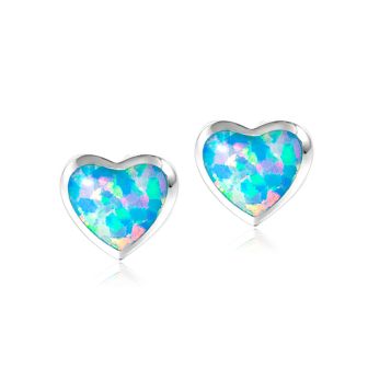 SS 925 Opal Stud Earrings 8mm （2 pcs)