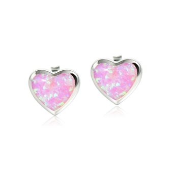SS 925 Opal Stud Earrings 8mm （2 prs)