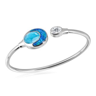 SS 925 Larimar Bangle