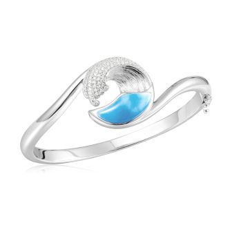 SS 925 Larimar Wave Bangle