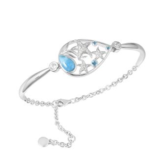 SS 925 Blue Hawaiian Stars Larimar Bracelet