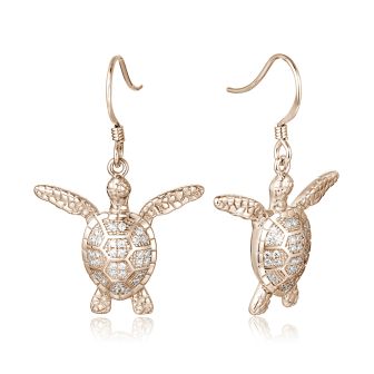 14K Turtle Earrings