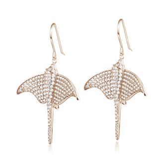 SS Pave CZ Stinray Earrings - PG