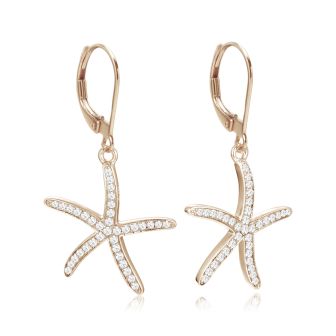 14K PG Starfish Earrings