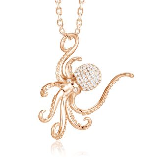 14K PG Octopus Pendant (S)