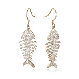 14K Fish Bone Earrings