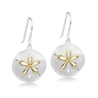 SS 14K 2T Sand Dollar Earrings