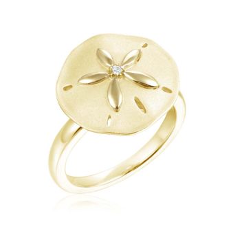 14K YG Sand Dollar Ring