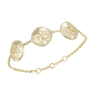 14KY Sand Dollar Bracelet SZ 6.5+1