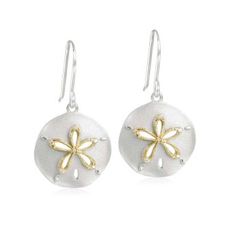 SS 14K 2T Sand Dollar Earrings