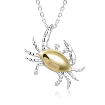 14KG 2T Blue Crab Pendant WY