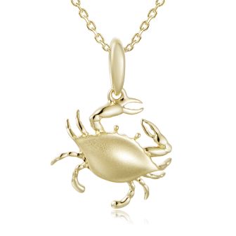 14KYG Blue Crab Pendant
