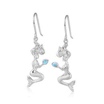 SS Larimar Mermaid Earrings
