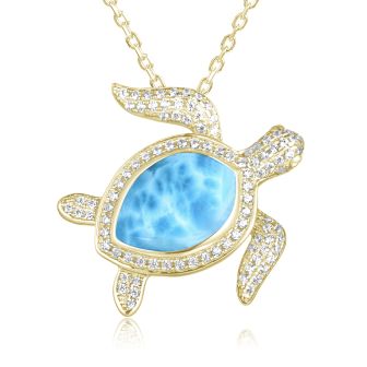 14KY Larimar Pendant