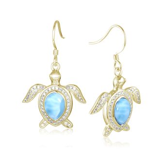 14KY Larimar Earrings