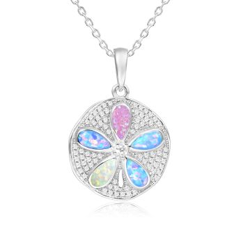 SS Opal Sand Dollar Pendant